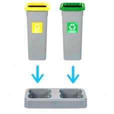 Dėžė šiukšlėms 2x53l flapbin  s/stov.plastm.