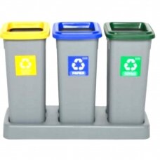 Dėžė šiukšlėms 3x20l fitbin s/stov.plastm.