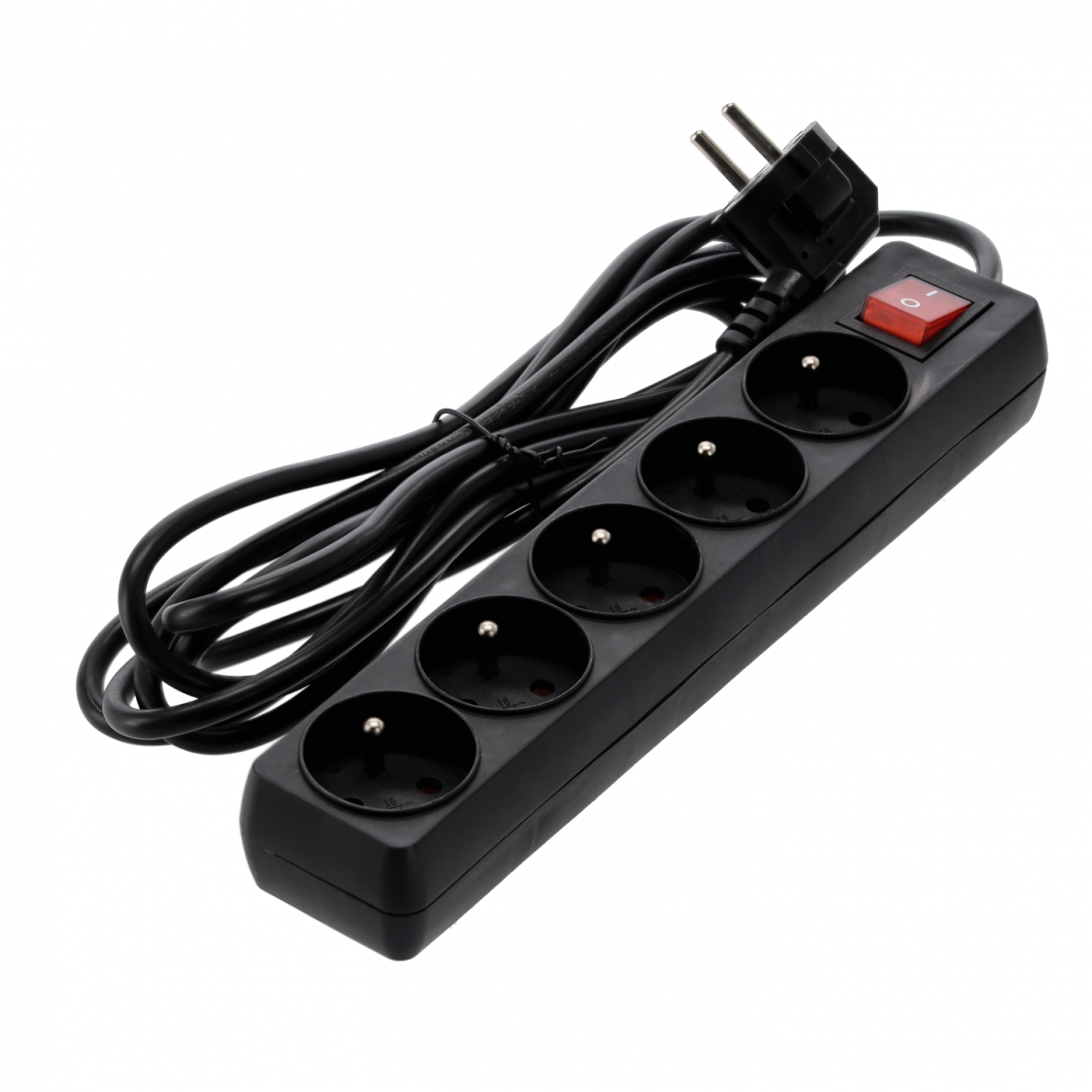 Prailgintojas su jungikliu 250V 5j. 3 m juoda 1 Prailgintojas su jungikliu 250V 5j. 3 m juoda 1