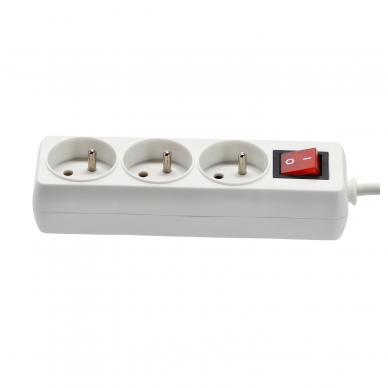 Prailgintojas su jungikliu 250V 3j. 5 m, balta 3 Prailgintojas su jungikliu 250V 3j. 5 m, balta 3