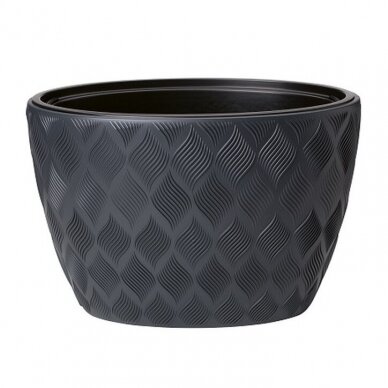 Vazonas flow ellipse 40cm su įdėklu ovalus Vazonas flow ellipse 40cm su įdėklu ovalus