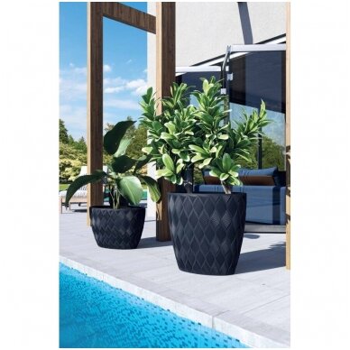 Vazonas flow ellipse 60cm su įdėklu ovalus 4