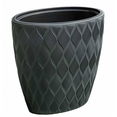 Vazonas flow ellipse 60cm su įdėklu ovalus 2