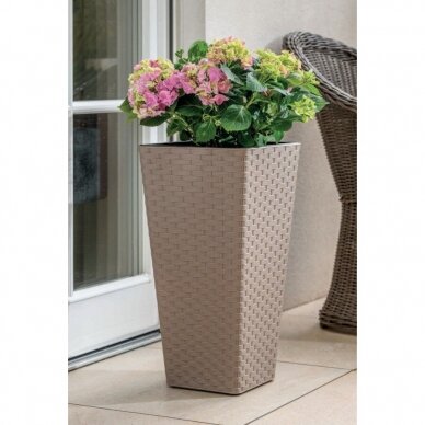 Vazonas rattana 40cm kvd.s/įd. slim aukšt.