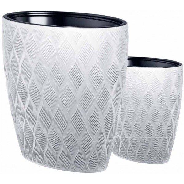 Vazonas flow ellipse 40cm su įdėklu ovalus 2 Vazonas flow ellipse 40cm su įdėklu ovalus 2