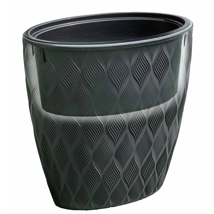 Vazonas flow ellipse 40cm su įdėklu ovalus 3 Vazonas flow ellipse 40cm su įdėklu ovalus 3